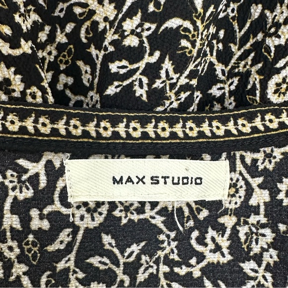 Max Studio || Women's Crepe Ruffle Sleeve Wrap Short Dress Sz - Picture 6 of 6